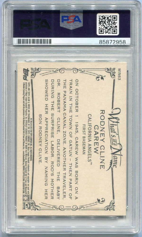 Rod Carew Autographed Card PSA/DNA Certified