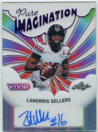 LaNorris Sellers 2025 Leaf Vivid Pure Imagination Autographed Card #PA-LNS 2/4