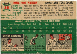 Hoyt Wilhelm 1954 Topps Card #36