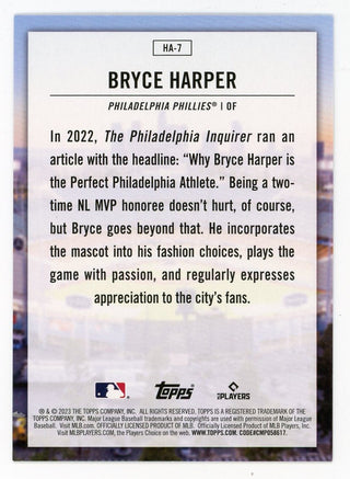 Bryce Harper 2023 Topps Hoe Field Advantage #HA-7 Card
