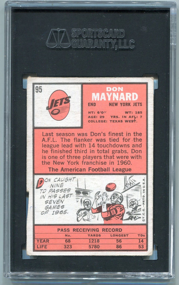 Don Maynard 1966 Topps Autographed Card #95 SGC Authenticated