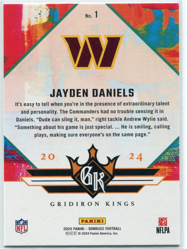 Jayden Daniels 2024 Panini Donruss Gridiron Kings RC #1