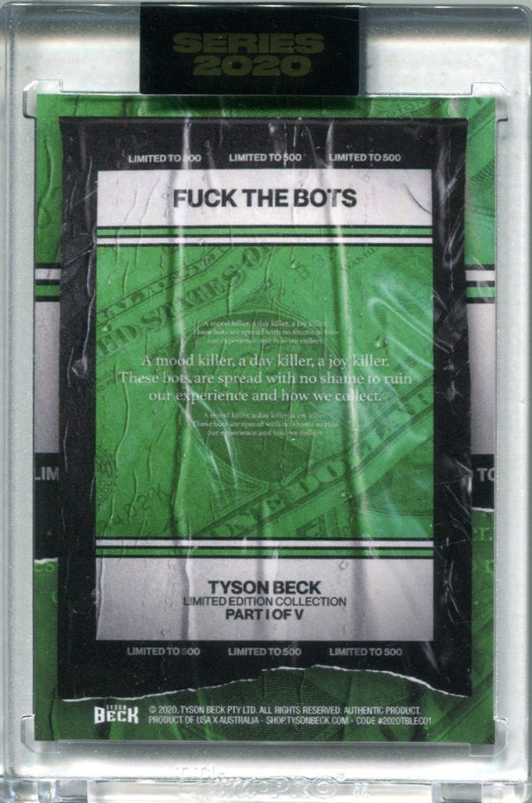 Tyson Beck Series 2020 F The Bots Card Limited Edition Part I OF V SP /500