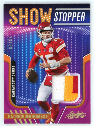 Patrick Mahomes Panini Absolute Show Stopper Patch Relic #SSM-1