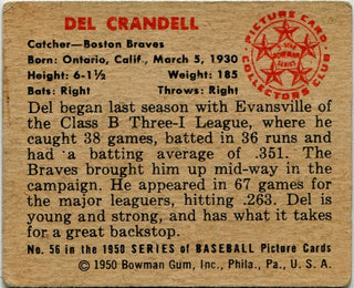 Del Crandell 1950 Bowman Card #56