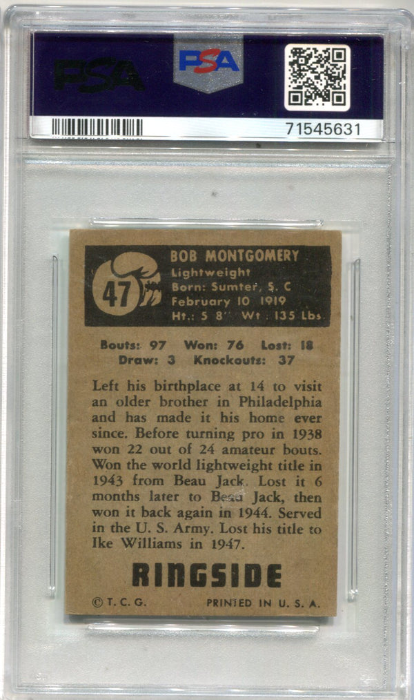 1951 Bob Montgomery Topps Ringside #47 PSA 4 Card