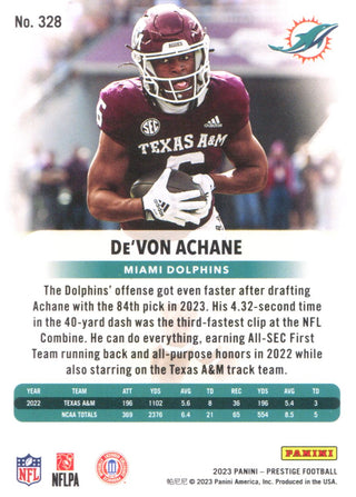 De'Von Achane 2023 Panini Prestige Rookie Card #328