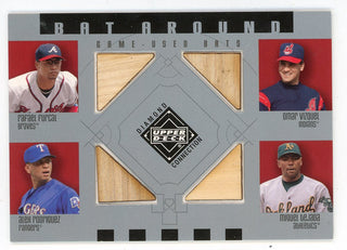 Rafael Furcal, Alex Rodriguez, Omar Vizquel, Miguel Tejada 2002 Upper Deck Bat Around Bat Relics #BA-FVRT