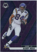 Randy Moss 2025 Panini Mosaic No Huddle Purple Prizm Card #134 24/50