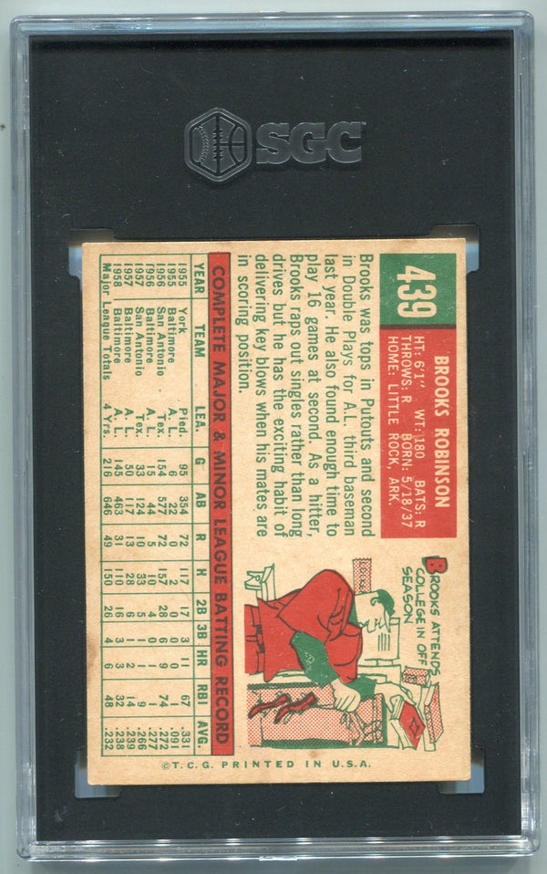 Brooks Robinson 1959 Topps Card #439 SGC Graded 4