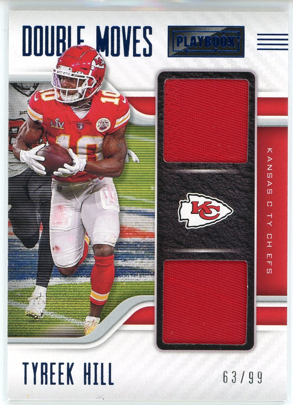 Tyreek Hill 2021 Panini Playbook Double Moves Jersey Card #DM-THI