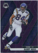 Randy Moss 2025 Panini Mosaic No Huddle Purple Prizm Card #134 1/50
