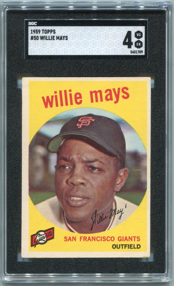 Willie Mays 1959 Topps Card #50 SGC Graded 4