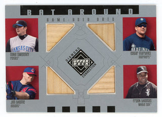 Mike Sweeney, Jim Thome, Frank Thomas, Edgar Martinez 2002 Upper Deck Bat Around Bat Relics #BA-SMTT