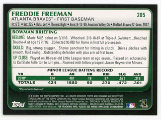 Freddie Freeman 2011 Topps Bowman #205 Card