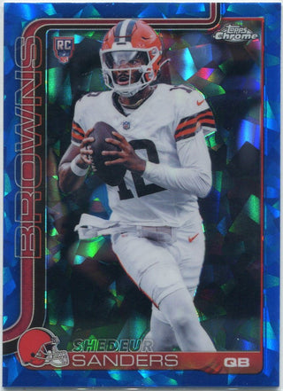 Shedeur Sanders 2025 Topps Chrome Blue Sapphire RC #315