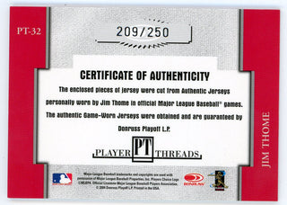 Jim Thome 2004 Donruss Throwback Threads Player Threads Patch Relic #PT-32