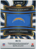 Cornelius Johnson 2024 Panini Select 3 Color Patch & Autographed Silver Disco Prizm RC #RSM-CJN 8/35