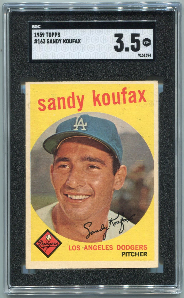 Sandy Koufax 1959 Topps Card #163 SGC Graded 3.5