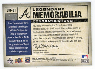 Joe Torre 2008 Upper Deck SP Legendary Memorabilia Patch Relic #LM-JT