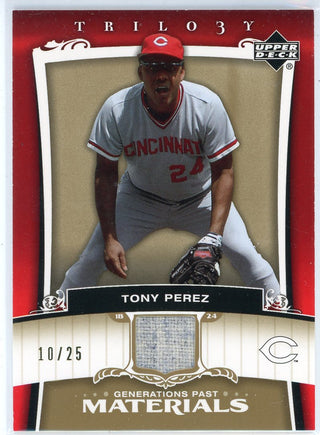 Tony Perez 2005 Upper Deck Trilogy Generations Past Materials Card #PA-TP