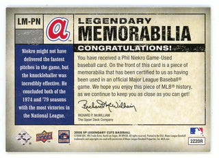 Phil Niekro 2008 Upper Deck SP Legendary Memorabilia Patch Relic #LM-PN