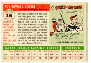 Roy Sievers 1955 Topps #16 Card