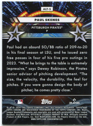 Paul Skenes 2024 Topps Chrome Cosmic Star Command RC #ALT-5