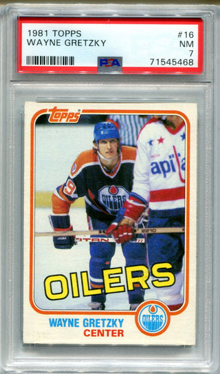 Wayne Gretzky 1981 Topps #16 PSA NM 7 Card