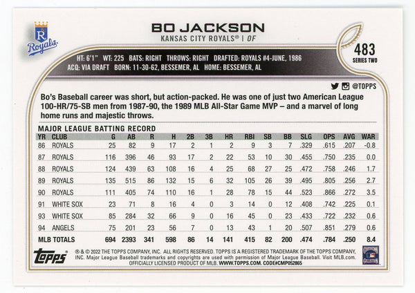 Bo Jackson 2022 Topps Series Two #483 Card