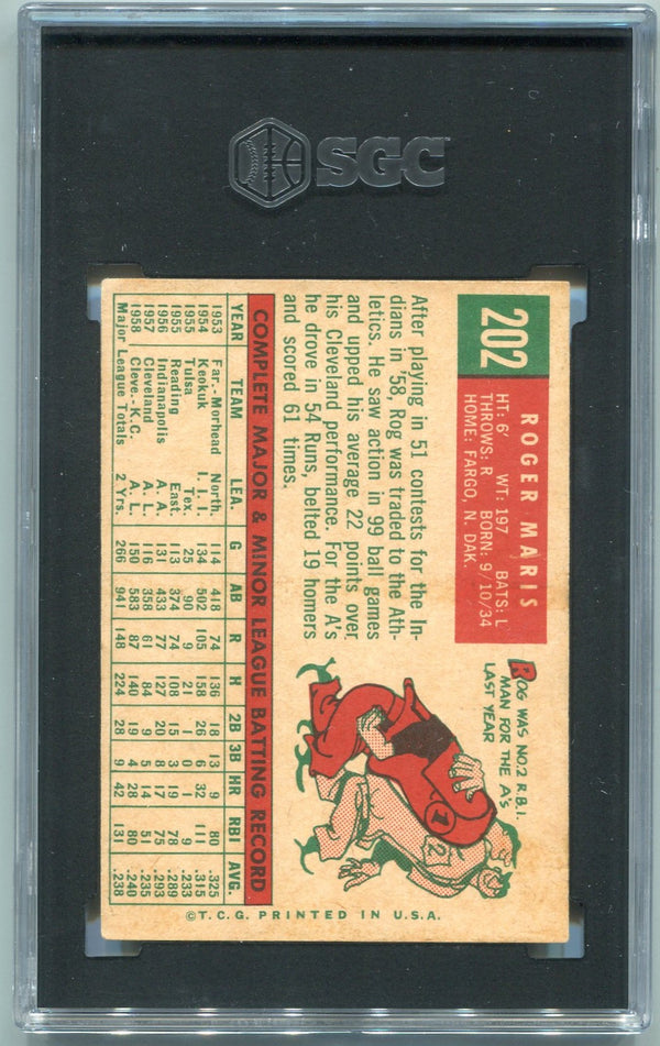 Roger Maris 1959 Topps #202 SGC Graded 1