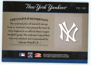 Dave Righetti 2005 Donruss Greats Patch Relic #YC-10