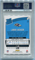 Lamar Jackson 2018 Panini Donruss Rated Rookie RC #317 PSA Graded 9