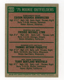 1975 Rookie Outfielders Topps #622 Mini Card