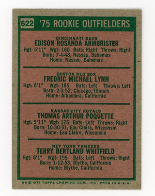1975 Rookie Outfielders Topps #622 Mini Card