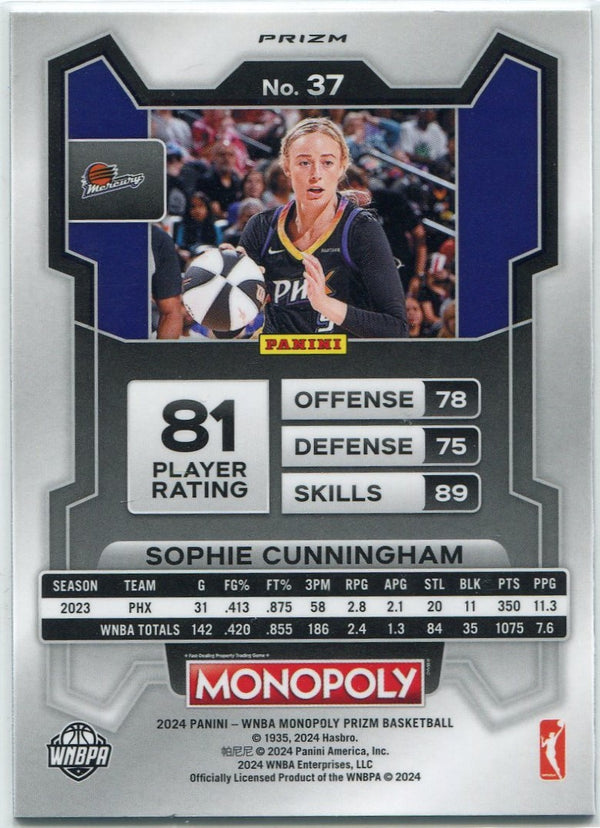Sophie Cunningham 2024 Panini Prizm WNBA Monopoly Purple Wave Prizm Card #37