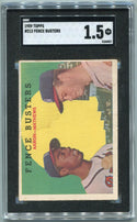 Fence Busters Hank Aaron Eddie Mathews 1959 Topps Card #212 SGC Graded 1.5