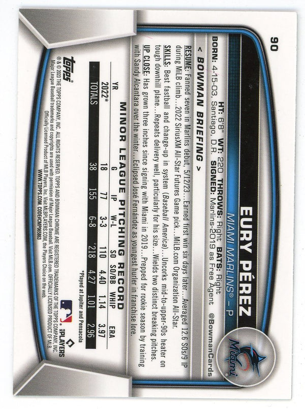 Eury Perez 2023 Topps Bowman Chrome #90