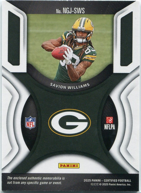 Savion Williams 2025 Panini Certified New Generation Jersey RC #NGJ-SWS 302/399