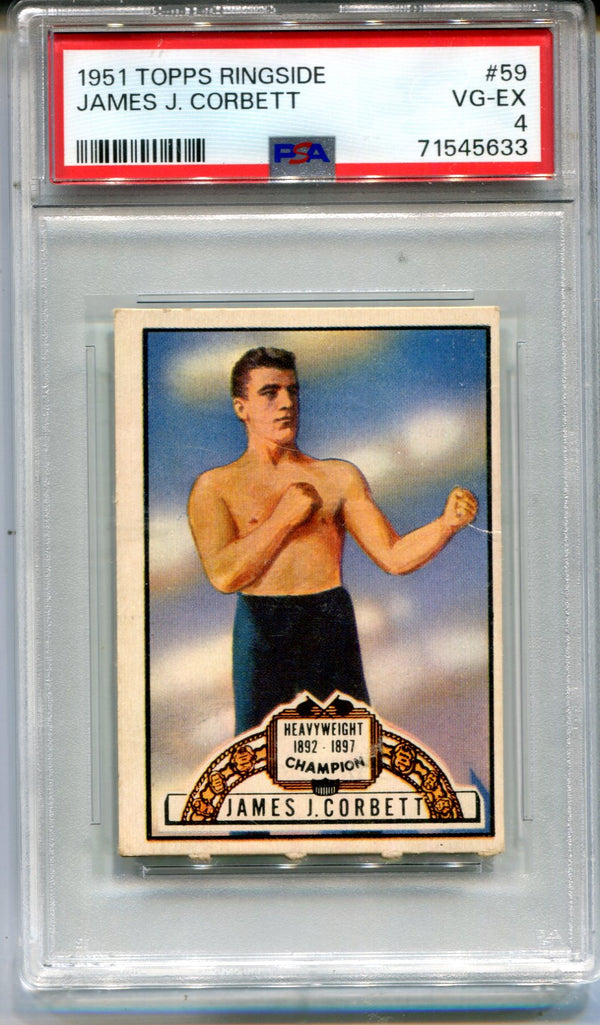 1951 James J.Corebett Topps Ringside #59 Card PSA 4