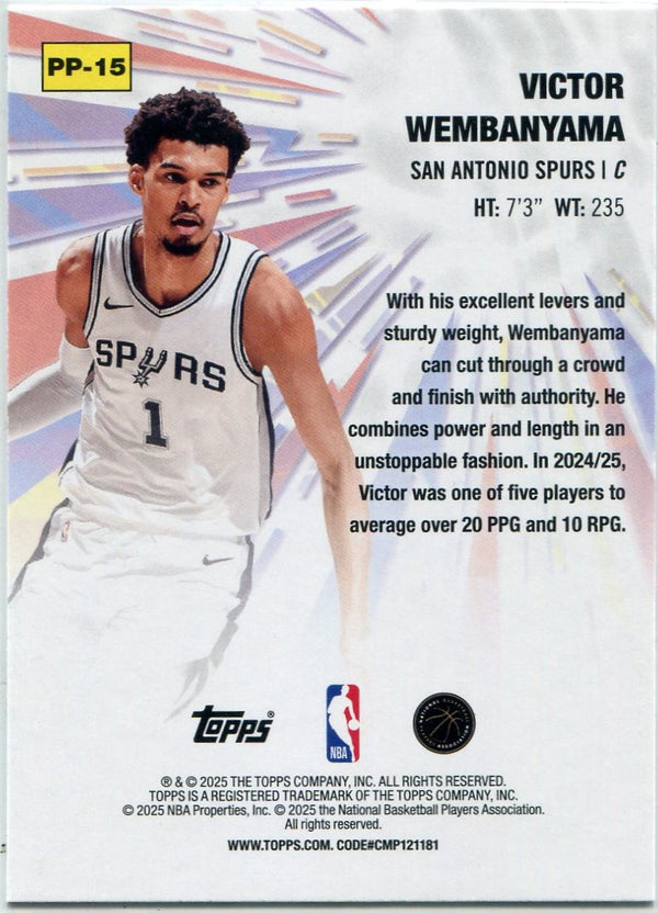 Victor Wembanyama 2025 - 2026 Topps Power Players Card #PP-15