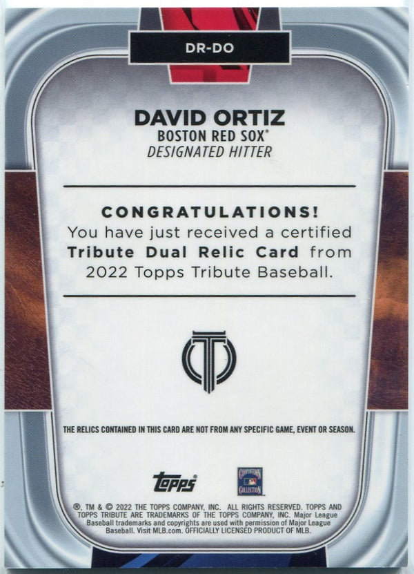 David Ortiz 2022 Topps Tribute Dual Relic Card #DR-DO 12/25