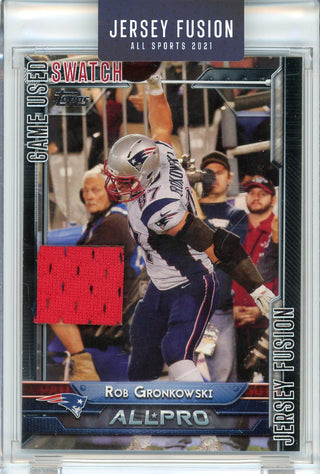 Rob Gronkowski 2021 Jersey Fusion Game Used Swatch Encased Card #JF-RG08