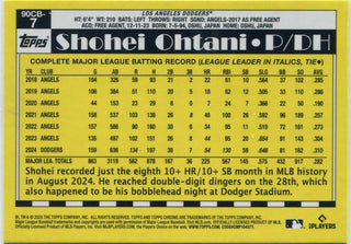 Shohei Ohtani 2025 Topps Chrome 35th Anniversary Refractor Card #90CB-7
