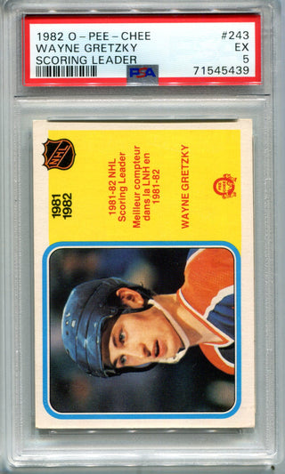 1982 Wayne Gretzky O-Pee-Chee  #243 PSA 5 Card