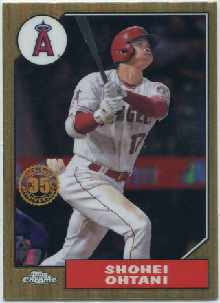 Shohei Ohtani 2022 Topps Chrome 35th Anniversary Refractor Card #87BC-2