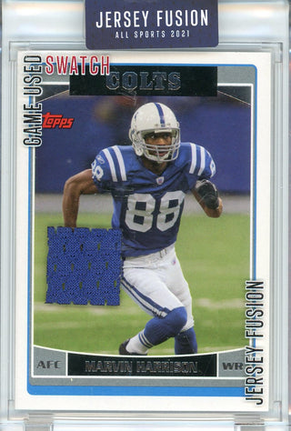 Marvin Harrison 2021 Jersey Fusion Game Used Swatch Encased Card #JF-MH05