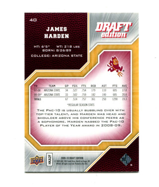 James Harden 2009-10 Upper Deck Draft Edition #40 Card