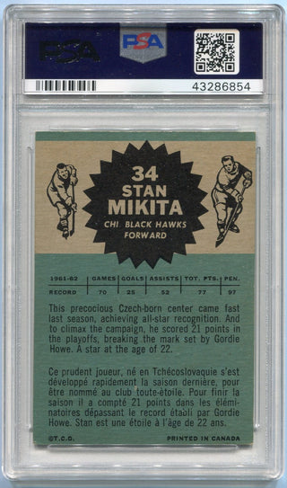 Stan Mikita Autographed 1962-63 Topps Card #34 PSA/DNA Certified