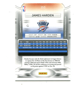 James Harden 2009 Panini Prestige Rookie #153 Card